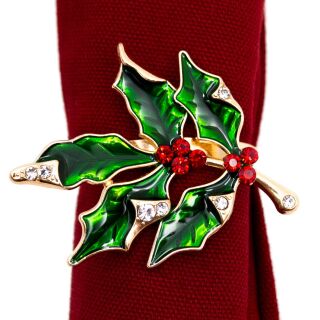 Harvey & Mason - Napkin Ring - Gold - Holly