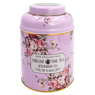 New English Teas - English Afternoon Tea 240 Tea Bags - Vintage Floral Tin - Lilac