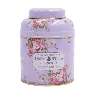 New English Teas - English Afternoon Tea 80 Tea Bags - Vintage Floral - Lilac