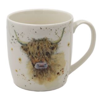 Porcelain Mug & Coaster Set - Highland Cow