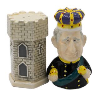 Ceramic Salt & Pepper Set - King Charles III