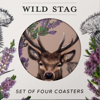 4 Cork Coasters - Wild Stag