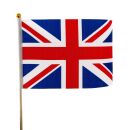 Union Jack Hand Waving Flag 15cm x 20cm on a 30cm Wooden...