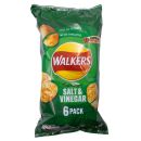 Walkers Classic Salt & Vinegar Crisps 6 x 25g