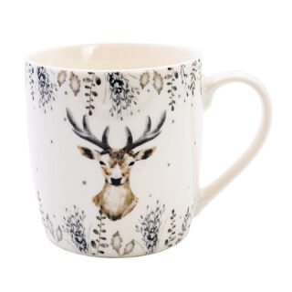 Christmas Stag - Porcelain Mug and Coaster Set
