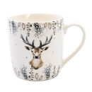 Christmas Stag - Porcelain Mug and Coaster Set