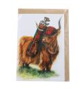 Lana Mathieson - Highland Cow Greeting Card - Coo Under Par