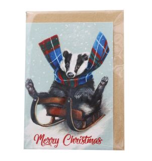 Lana Mathieson - Badger Christmas Card - The Badger Doon the Brae