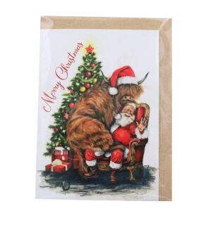 Lana Mathieson - Highland Cow Christmas Card - In A Highland Grotto